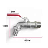 Aç Kapa Musluk 1/2 Küresel Çeşme Lavabo Banyo Mutfak Musluğu Bahçe Çeşmesi Tek Çıkışlı Batarya thumbnail 2