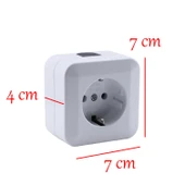 Sıva Üstü Topraklı Monofaze Priz Tekli Grup Priz Kare Fiş Grup Priz Kablosuz Klemensli 220 V thumbnail 2