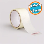 Tamir Bandı Enine Boyuna Lifli 48mm x 10mt Şeffaf Ultra Güçlü Yapışkan Onarım ve İzolasyon Bandı thumbnail 1