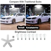 Beş Pervaneli Tasarruflu Ampul 72 W Led Lamba Beyaz E27 Duy 6480 Lümen Uzun Ömürlü 220 Volt 1 Adet - 7