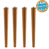 4 Adet Ahşap Silindir Ayağı Kahverengi Boya Bohem Tarz Mobilya Masa Mobilya Aksesuar Ayak 40 cm thumbnail 1