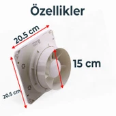 Banyo WC Aspiratör Süper Sessiz 150 mm Tuvalet Havalandırma Fanı Duvar Tipi Aspiratör Mutfak Hava thumbnail 2