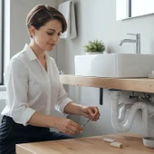 Çift Çıkışlı Lavabo Sifonu Körüklü Hortum Çamaşır ve Bulaşık Makinesi Uyumlu Süzgeç Koku Yapmaz thumbnail 5