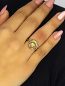 Doğal Taş Pembe Kuvars Taşlı Antik Model Kadın Ayarlanabillir Yüzük euy82pk thumbnail 2