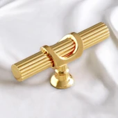 Metal Düğme Tek Vidalı Çekmece Mutfak Mobilya Dolabı Dolap Kulpu Kulbu Kulpları Gold Altın thumbnail 5