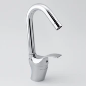 Kuğu Batarya Duş Bulaşık Musluğu Lavabo Banyo Mutfak Bataryası Mermer Üstü Çift Su Giriş Evye Kısa thumbnail 1