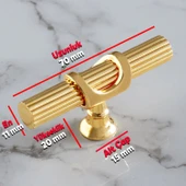 Metal Düğme Tek Vidalı Çekmece Mutfak Mobilya Dolabı Dolap Kulpu Kulbu Kulpları Gold Altın thumbnail 3