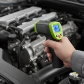 NT1075 Siyah Yeşil Lazerli Dijital Kızılötesi Temassız Plastik Gövdeli Termometre -50°C 550°C thumbnail 3