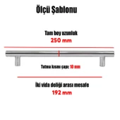 Mobilya Mutfak Çekmece Dolap Kapak Kulpu Kulbu 192 mm İnox Metal Kulp (10 Adet) thumbnail 3