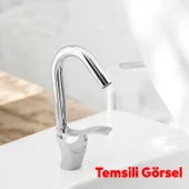 Kuğu Batarya Duş Bulaşık Musluğu Lavabo Banyo Mutfak Bataryası Mermer Üstü Çift Su Giriş Evye Kısa thumbnail 5