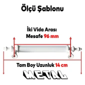 Mobilya Banyo Mutfak Dolabı Çekmece Dolap Kapak Kulpu Kulbu Beyaz 96 mm Metal Kulp (10 Adet) - 3