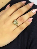 Doğal Taş Sitrin Doğal Taşlı Antik Model Kadın Ayarlanabillir Yüzük euy82s thumbnail 2