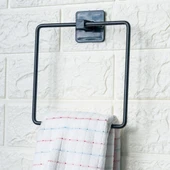 Northcity Kendiliğinden Yapışkanlı Siyah Pasnmaz Metal Kare Havluluk - 1