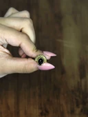 Doğal Taş Oniks Doğal Taşlı Antik Model Kadın Ayarlanabillir Yüzük euy82o thumbnail 3