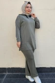 KADIN KAPÜŞONLU ARMA DETAYLI TESETTÜR TAKIM thumbnail 1