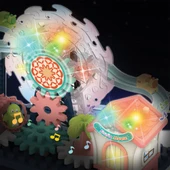 Ogi Mogi Toys Işıklı ve Sesli Dönme Dolaplı Penguenli Lunapark Oyun Seti thumbnail 4