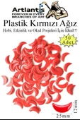 Plastik Ağız Kırmızı 50 li 1 Paket Hobi Etkinlik Okul Projeleri Okul Öncesi Anasınıfı Amigurumi Yüz Yapım Agız thumbnail 3