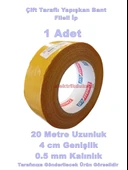 İnce Güçlü Yapışkanlı Fileli Çift Taraflı Bant 0.5mm x 40mm x 20metre (Sökülebilir ve İz Bırakmaz) - 1