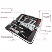 Northcity Çantalı Manikür Pensi Profesyonel ve Manikür Pedikür Seti 13 Parça Tırnak Eti İtici Ve Cımbı - 6