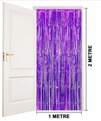 Mor Renk ENessiWorldtra Metalize Parlak Saçaklı Arka Fon Perde İthal A Kalite 1x2 Metre - 4