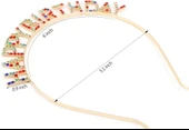 Rengarenk Kristal Taşlı ENessiWorldtra LüNessiWorld Gümüş Kaplama Happy Birthday Taç 16x17 cm thumbnail 3