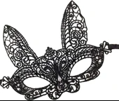 Siyah Renk Dantel Kesim Dantel İşlemeli Balo Parti Maskesi 7 No thumbnail 4