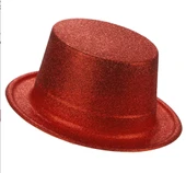 Kırmızı Renk Uzun Plastik Simli Parti Şapkası thumbnail 1