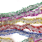 Mavi Gümüş Renk 4 cm Genişlik Garland Çift Renk Sim Süs 180 cm - 1