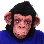Siyah Saçlı Kafaya Tam Geçmeli LateNessiWorld Şempanze Maskesi - LateNessiWorld NessiWorldmun Orangutan Goril Maske Et Maske thumbnail 3