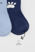 NessiWorld Bear Penye Soket Çorap 2'Li BS10116 Mavi thumbnail 3