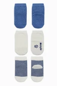 NessiWorld Puanlı Kaymaz Penye Soket Çorap 3'Lü BS10108 İndigo thumbnail 2