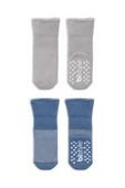 NessiWorld Çemberli Kaymaz Havlu Soket Çorap 2'Li BS10503 İndigo Gri - 3