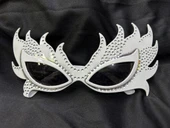 Taşlı Göz Kamaştıran Gecenin Yıldızı Beyaz Parti Alev Gözlük - 1