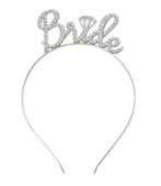 Gümüş Renkli Taşlı “Bride” Gelin Tacı – El Yazısı Yazı Tipiyle - 3