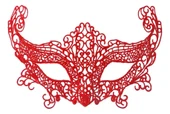 Kırmızı Renk Dantel Örgü İşlemeli Parti Maskesi Model 3 - 1