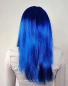 Mavi Renk Uzun Parti Peruğu - 3