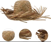 Tropikal Parti Naturel Hasır Hawaii Şapkası 13x36 cm thumbnail 2