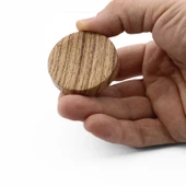 Tek Vidalı Bohem İç Bükey Plastik Düğme Kulp Kubik Kayın Bej Renk Mobilya Dolap Çekmece Kulpu Kulbu thumbnail 5