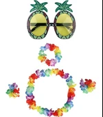 Renkli Ananas Gözlük, Taç, Kolye ve Bileklik Seti - 2