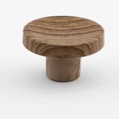 Tek Vidalı Bohem İç Bükey Plastik Düğme Kulp Kubik Kayın Bej Renk Mobilya Dolap Çekmece Kulpu Kulbu thumbnail 1