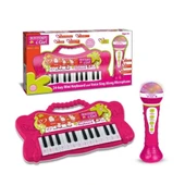 Elektronik 24 Tuşlu Mikrofonlu Org Seti Pembe - 1