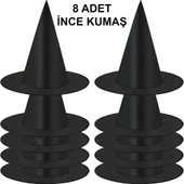 8 Adet Siyah Cadı Şapkası – Yetişkin & Çocuk Kostüm ANessiWorldesuarı thumbnail 2