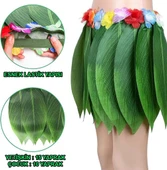 Tropikal Esintili Hawaii Yapraklı Parti Eteği Yetişkin Boy thumbnail 1