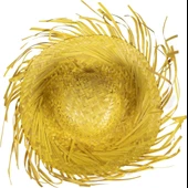 Tropikal Parti Sarı Hasır Hawaii Şapkası 13x36 cm thumbnail 5