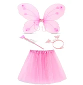 Toz Pembe Kelebek Kostümü - Toz Pembe Kelebek Kostüm ANessiWorldesuar Seti 4 Parça - 1