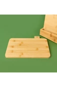 Arow 4'lü Stantlı Bambu Kesme Tahtası - Açık Kahverengi thumbnail 4