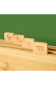 Arow 4'lü Stantlı Bambu Kesme Tahtası - Açık Kahverengi thumbnail 3