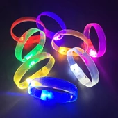 3 Modlu Pilli LED Işıklı Esnek Parti Bilekliği Sarı thumbnail 4