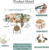 Valkyrie Doğal Amazonit Taşı Bileklik Seti Hayat Ağacı & Yaprak Charm El Yapımı Enerji Dengeleyici - 1