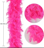 Fuşya Renk Kabarık Kalın Otriş Boa Tüy 6 cm Genişlik 180-200 cm Uzunluk thumbnail 1